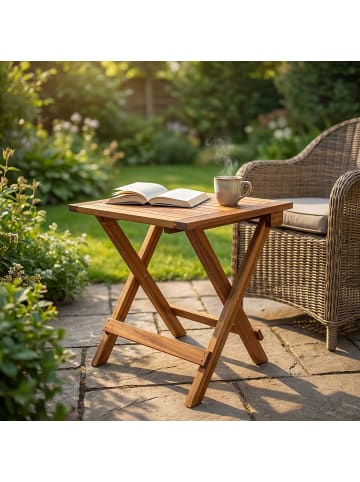 relaxdays Klapptisch in Braun - (B)46 x (H)46 x (T)46 cm