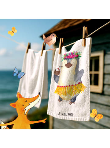 Mr. & Mrs. Panda Handtuch Pinguin Kokosnuss ohne Spruch in Weiß