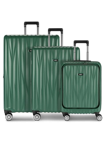 BRIC`s Cervia 2.0 4 Rollen Kofferset 3-teilig mit Dehnfalte in smaragd-green