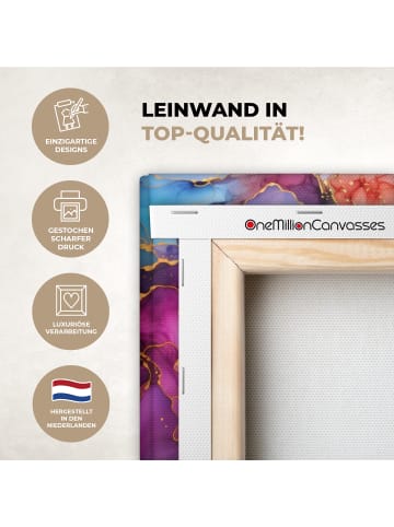 OnlyWow Leinwand Bilder Abstrakte Kunst bunt