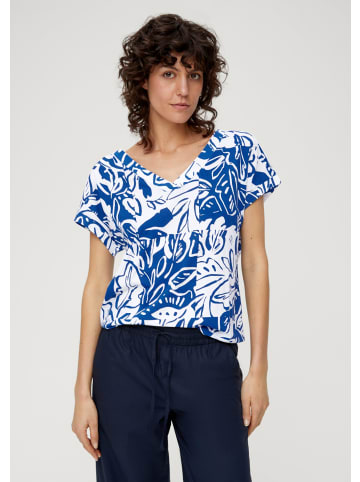 s.Oliver T-Shirt ärmellos in Blau-weiß