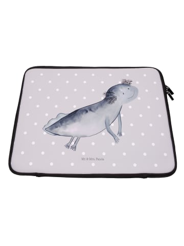 Mr. & Mrs. Panda Notebook Tasche Axolotl Schwimmen ohne Spruch in Grau Pastell