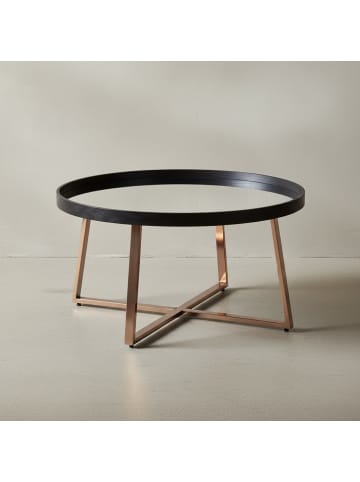 KADIMA DESIGN Couchtisch | Spiegelglas, ø78cm, Dunkelgold, Luxus