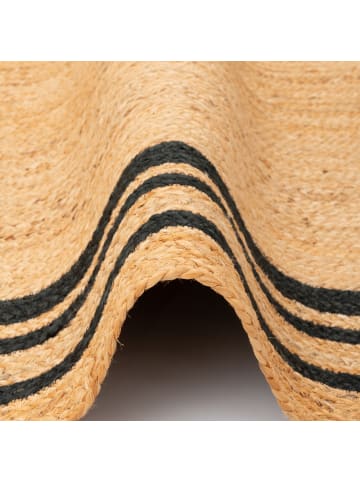 Pergamon Naturfaser Teppich Läufer Jute Salsa in Anthrazit