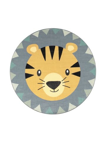 KADIMA DESIGN Kinderteppich waschmaschinenwaschbar Löwe Kinderzimmer in Mehrfarbig