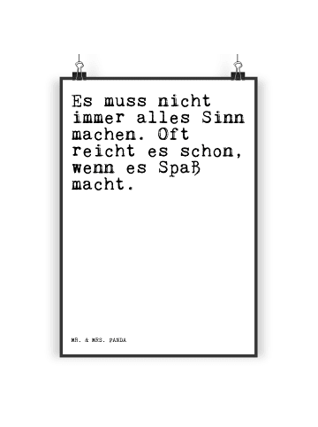 Mr. & Mrs. Panda Wandbild Es muss nicht immer... mit Spruch in Weiß