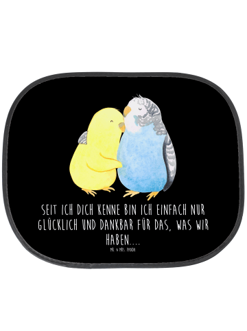 Mr. & Mrs. Panda Sonnenschutz Auto Wellensittich Liebe mit Spruch in Schwarz