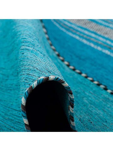 Pergamon Natur Teppich Kelim Navarro in Türkis