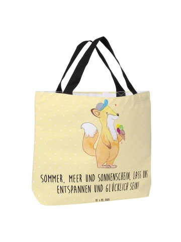 Mr. & Mrs. Panda Shopper Sommer Meer Strand mit Spruch in Gelb Pastell