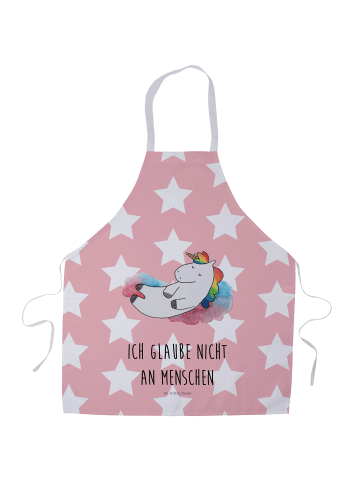 Mr. & Mrs. Panda Schürze Einhorn Wolke 7 mit Spruch in Rot Pastell