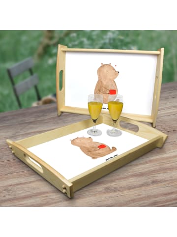 Mr. & Mrs. Panda holz serviertablett Bär Kaffee ohne Spruch in Weiß