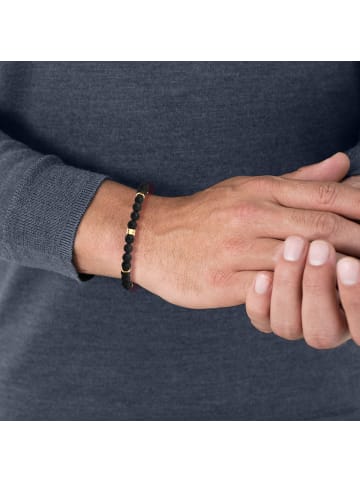 Männerglanz Armband aus Sterling Silber mit Achat in schwarz