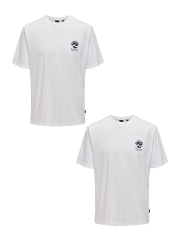 Only&Sons T-Shirt 2er-Set Kurzarm Rundhals Basic Baumwolle Shirt in Weiß