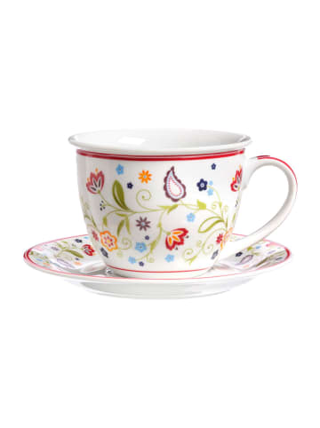 Ritzenhoff & Breker Milchkaffee Tasse mit Untertasse Shanti in Bunt 350 ml in bunt