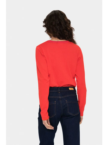 SAINT TROPEZ Strickjacke A8661, Classic fit in Flame Scarlet