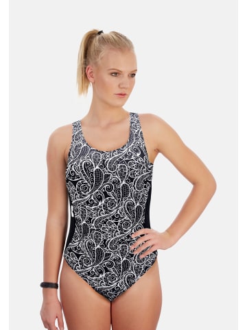 BECO the world of aquasports Badeanzug Paisley Perfection in schwarz-weiss