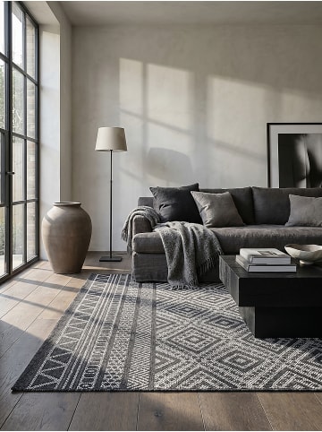 KADIMA DESIGN Teppichläufer Berber flachgewebt pflegeleicht Wohnzimmer Flur in Anthrazit