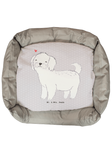 Mr. & Mrs. Panda Hundekissen Malteser Lebensretter ohne Spruch in Grau Pastell