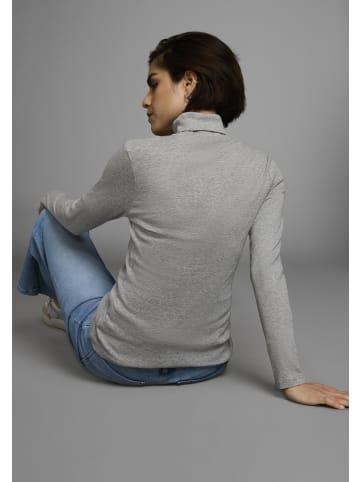 FLASHLIGHTS Rollkragenshirt in grau-meliert, marine