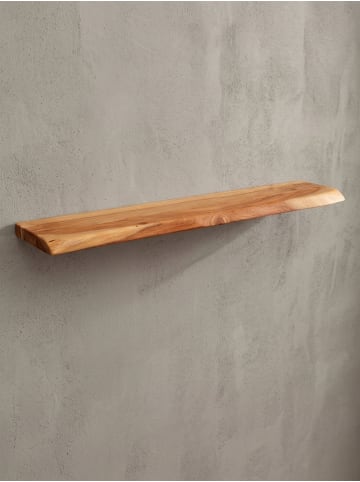 KADIMA DESIGN Wandregal | Akazie Massiv, 80cm, Baumkante, Schweberegal