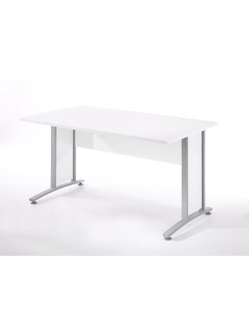 ebuy24 Schreibtisch Prisme B Weiß 150 x 80 cm
