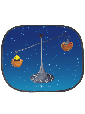 Mr. & Mrs. Panda Auto Sonnenblende Sternzeichen Waage ohne Spruch in Sternenhimmel Blau