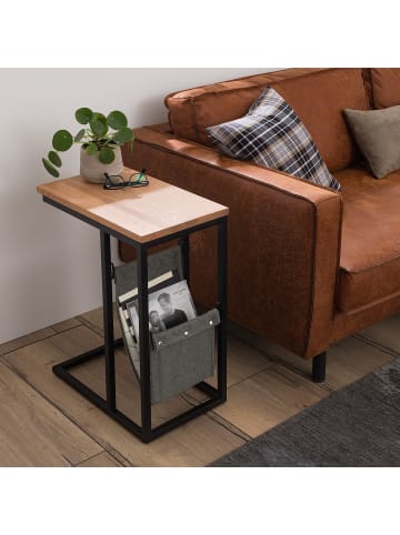 home24 Beistelltisch MONTVERDE mit Ablage in Schwarz / Braun