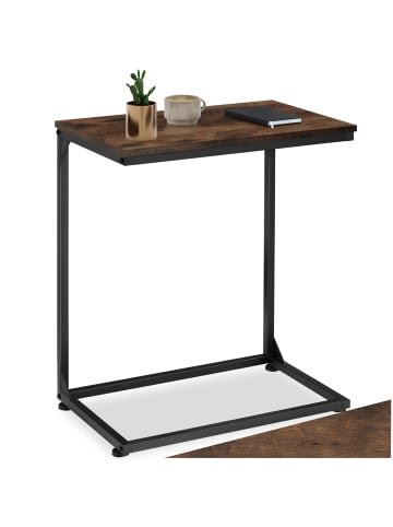 tectake Beistelltisch Cardiff 55,5 x 35 x 67 cm, Industrial Holz dunkel, rustikal