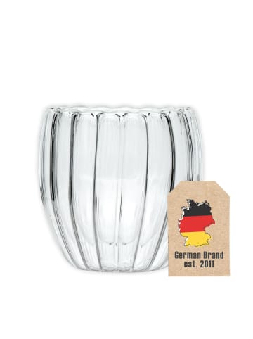 Intirilife Doppelwandiges Thermo Glas Teeglas Kaffeeglas in Transparent