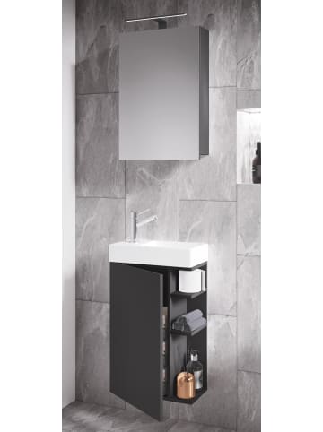VCM  2-tlg Gäste WC Bad Waschtisch Lumia Spiegelschrank in Anthrazit