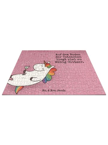 Mr. & Mrs. Panda Puzzle Einhorn Blümchentail Design mit Spruch in Weiß