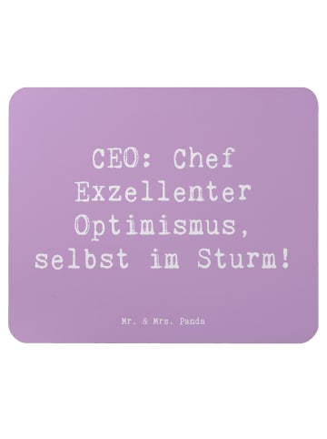 Mr. & Mrs. Panda Mousepad Spruch ZeichenO Optimismus mit Spruch in Lavendeltraum