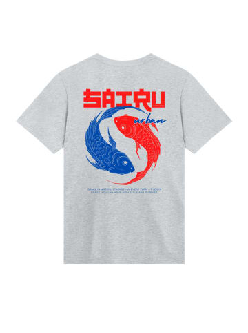 F4NT4STIC T-Shirt Koi Fish Japan Streetstyle in grau meliert