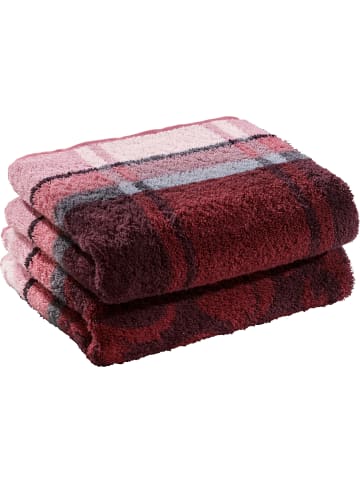 Erwin Müller Jacquard Duschtuch 2er-Pack Ludwigsburg in weinrot