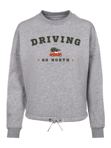 F4NT4STIC Oversize Sweatshirt Driving Home Weihnachten in grau meliert