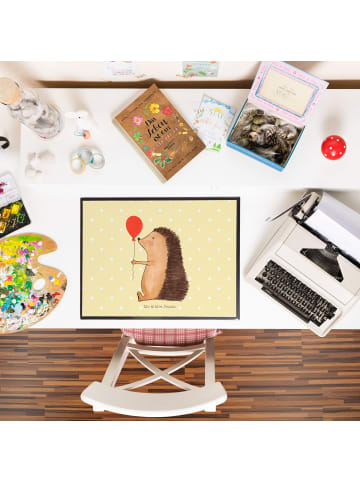 Mr. & Mrs. Panda schreibauflage Igel Luftballon ohne Spruch in Gelb Pastell