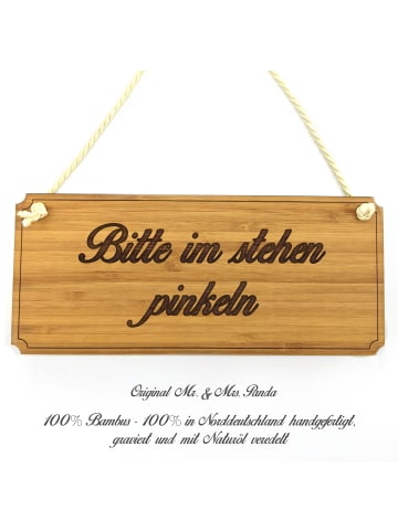 Mr. & Mrs. Panda Holzschild Bitte im stehen pinkeln mit Spruch in Keine Angabe