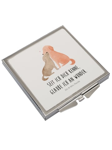 Mr. & Mrs. Panda Make-up-Spiegel Hunde Liebe mit Spruch in Weiß