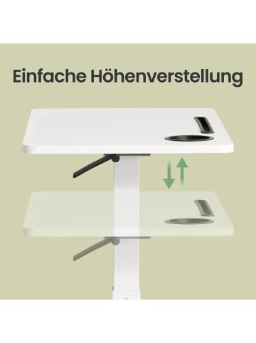 VASAGLE Stehtisch Balok in Weiß - (B)80 x (H) (65-102) x (T)45 cm