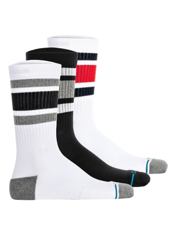 STANCE Socken 3er Pack in Schwarz/Weiß/Rot/Dunkelblau/Weiß/Schwarz/Grau