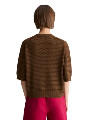 Marc O'Polo DENIM Kurzarm-Pullover relaxed in Umbra Brown