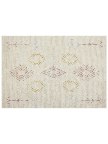 Beliani Kurzflor BETTIAH in Beige/Rosa/Blau - (W) 160 x (H) 1.4 x (L) 230 cm