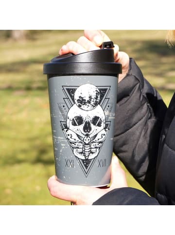 Geda Labels Coffee to go Becher Skull mystic 400ml in Grau - 400 ml