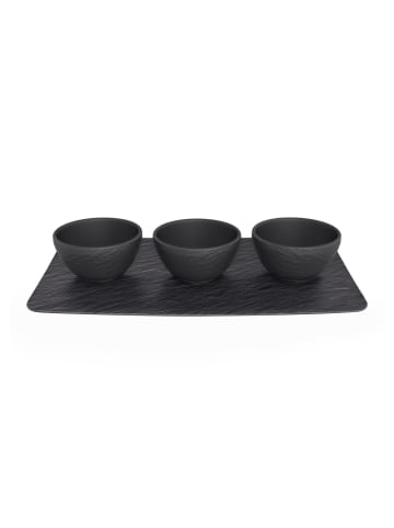 Villeroy & Boch Set Dipschälchen 4tlg. Manufacture Rock in schwarz