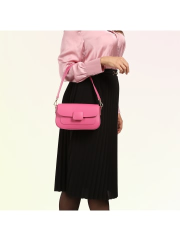 Toscanto Toscanto Schultertasche Leder fuchsia, pink ca. 24cm