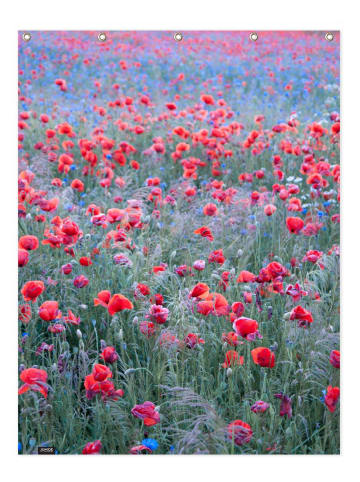 Juniqe Duschvorhang "Poppy Seed Heaven" in Grün & Rot