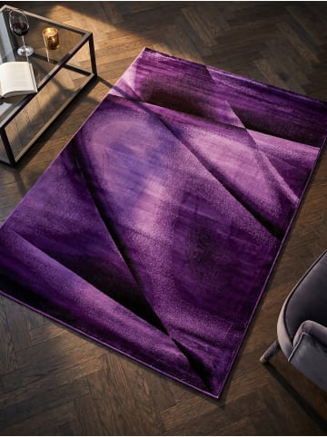 KADIMA DESIGN Teppich Kurzflor Waschbar Abstrakt ASPEN Strapazierfähig OEKO-TEX in Violett
