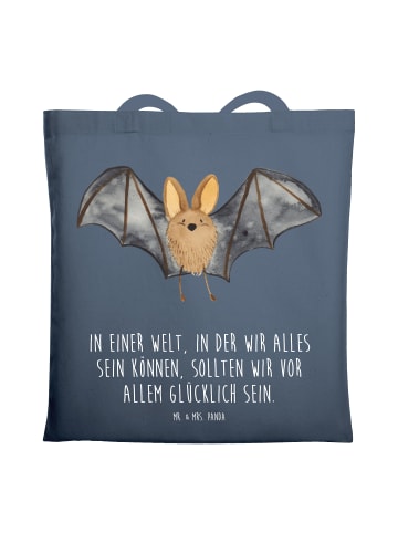 Mr. & Mrs. Panda Shopper Fledermaus Flügel mit Spruch in Indigo Blue