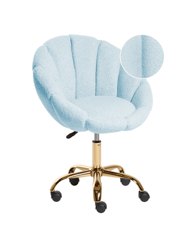 Beliani Bürostuhl ANNABELLE in Blau/Schwarz/Gold - (W) 66 x (H) 81 x (L) 39 cm
