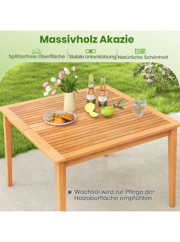 COSTWAY Gartentisch Akazienholz 100cm in Braun